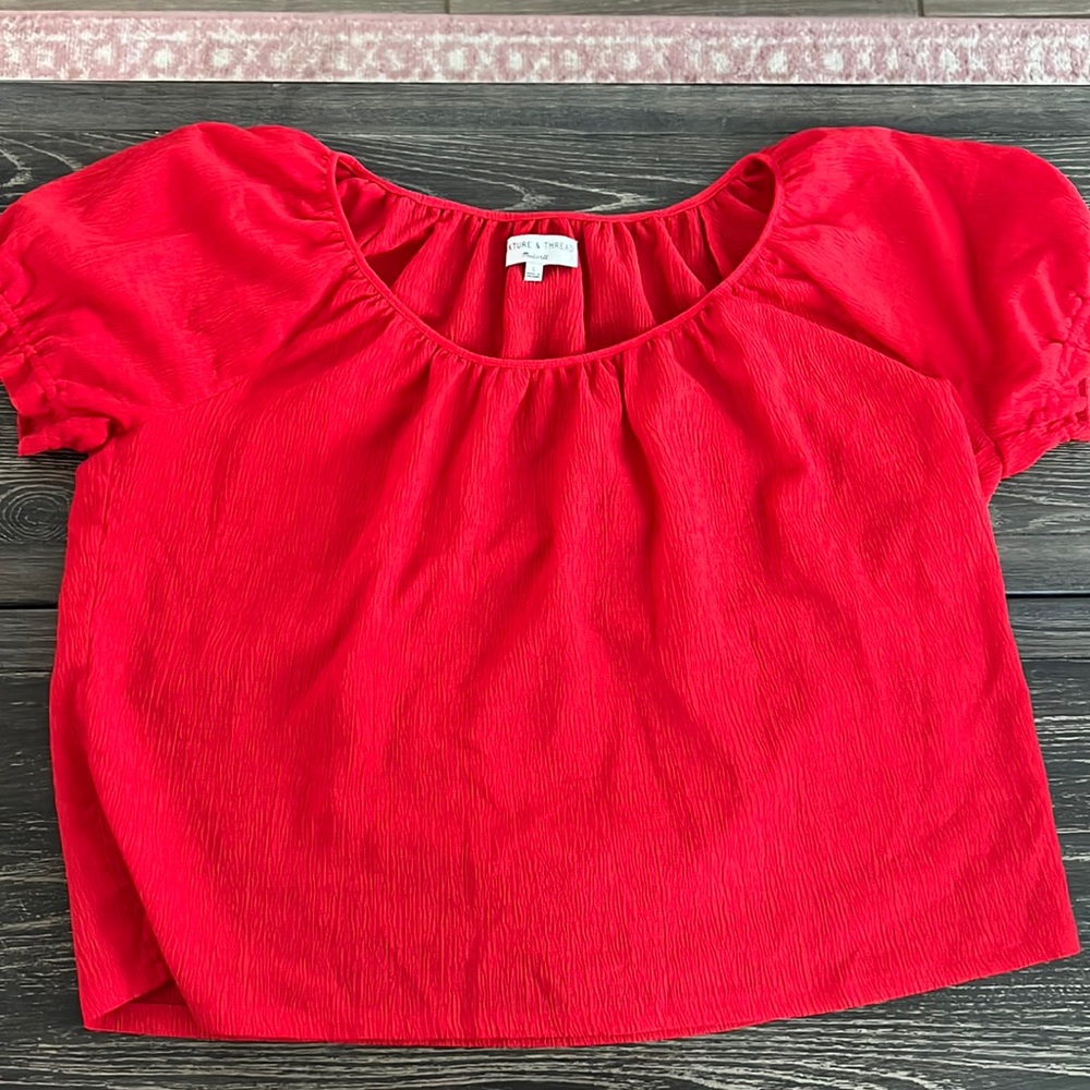 Red blouse barely worn Madewell brand